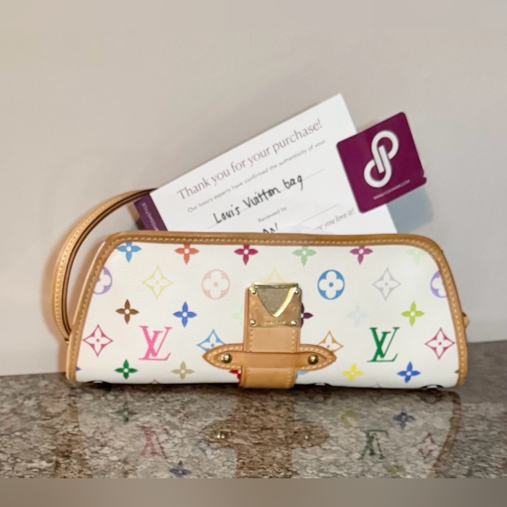 Louis Vuitton Murakami Takashi Shirley White Multicolor Monogram Clutch